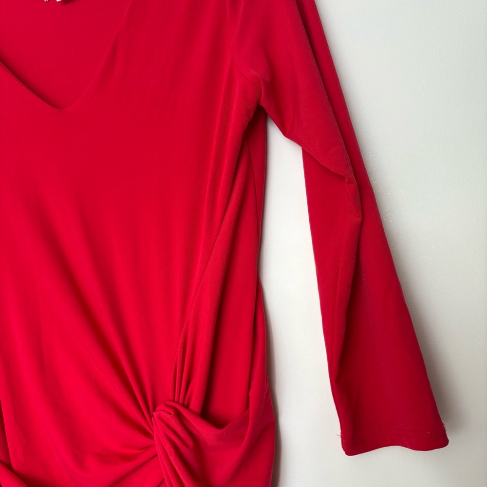 VELVET by Graham & Spencer Elegant Red V-Neck Dress - Picture 13 of 13
